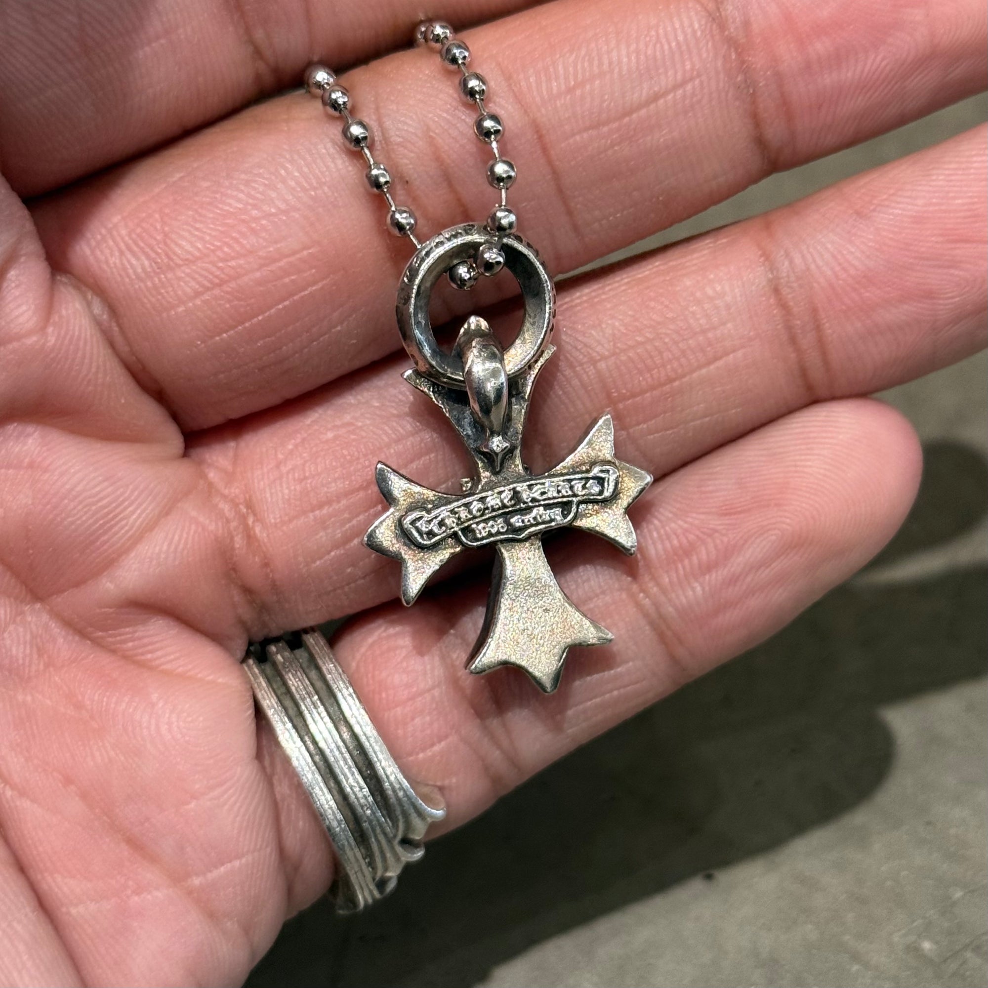 CHROME HEARTS DOUBLE CH PLUS CROSS NECKLACE ‘SILVER’