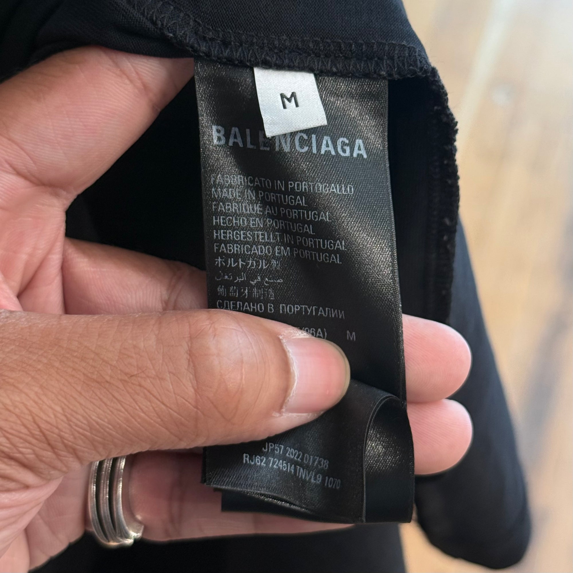 BALENCIAGA SS22 CARE LABEL TEE ‘BLACK’