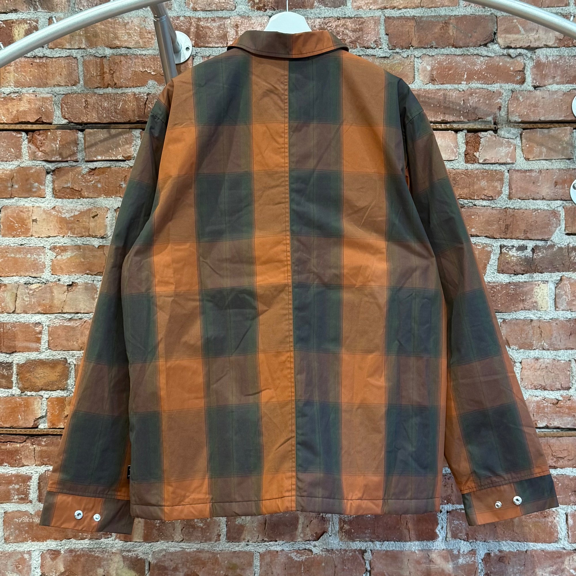 STUSSY CHECK PADDED WORK JACKET  ‘ORANGE’