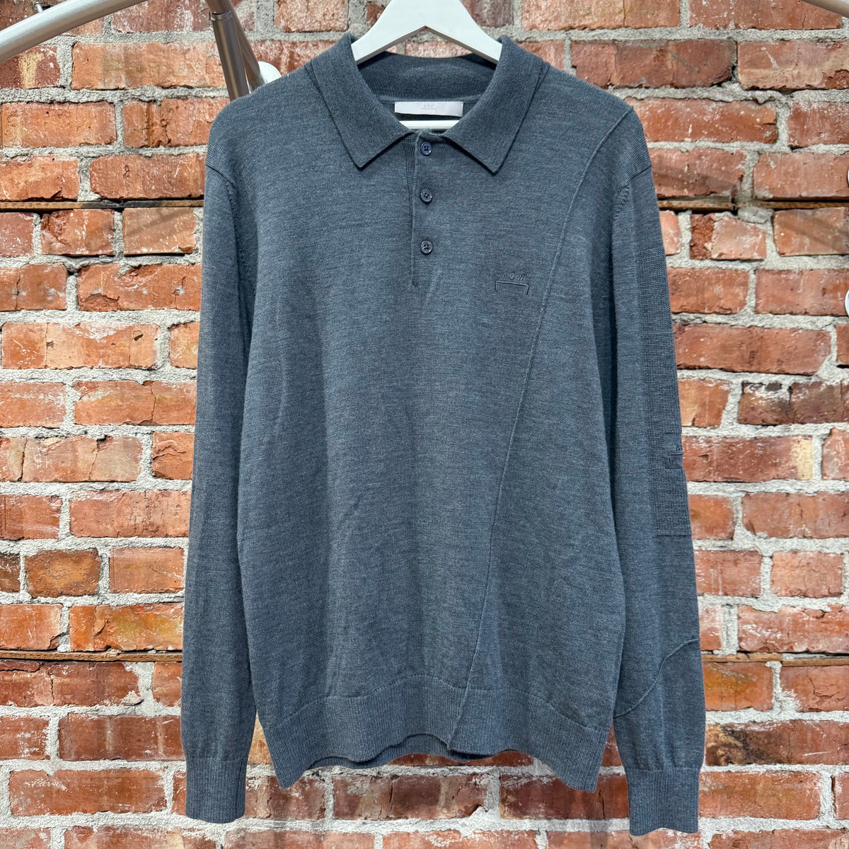 A-COLD-WALL RUGBY KNIT POLO LONGLSEEVE ‘GREY’