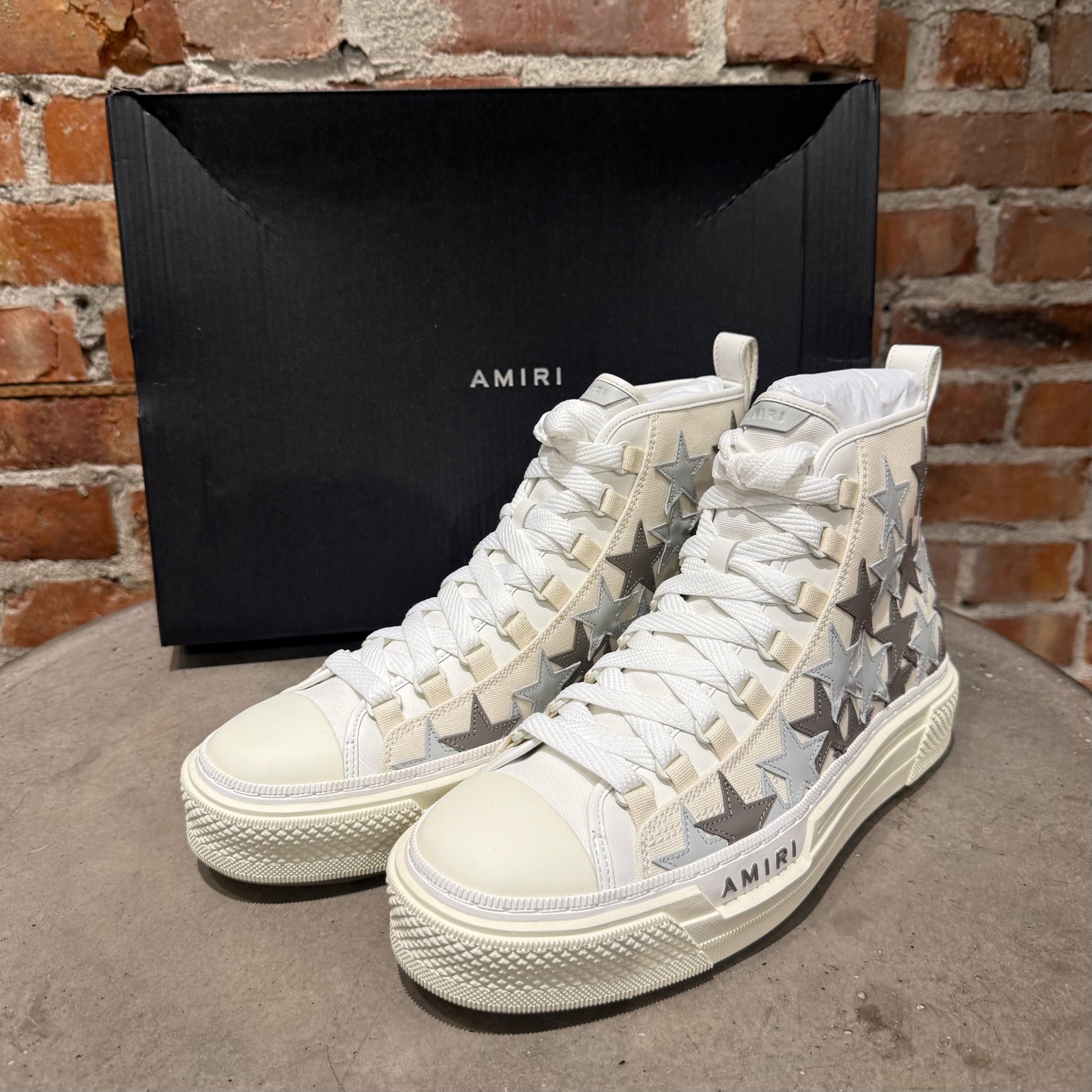 AMIRI STAR COURT HIGH SNEAKERS ‘CREAM/GREY’