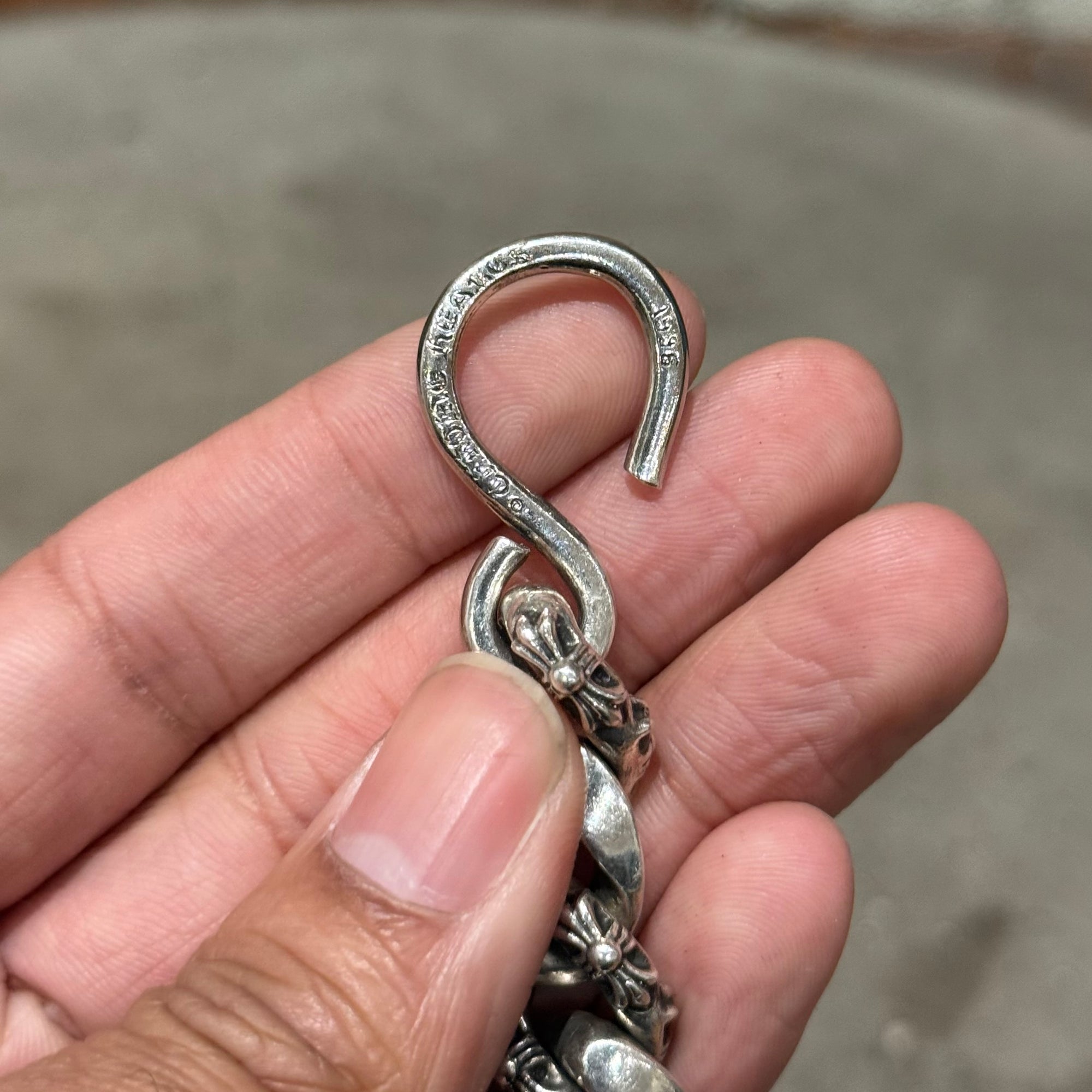 CHROME HEARTS LOBSTER CLASP EXTRA FANCY LINK WALLET CHAIN ‘SILVER’