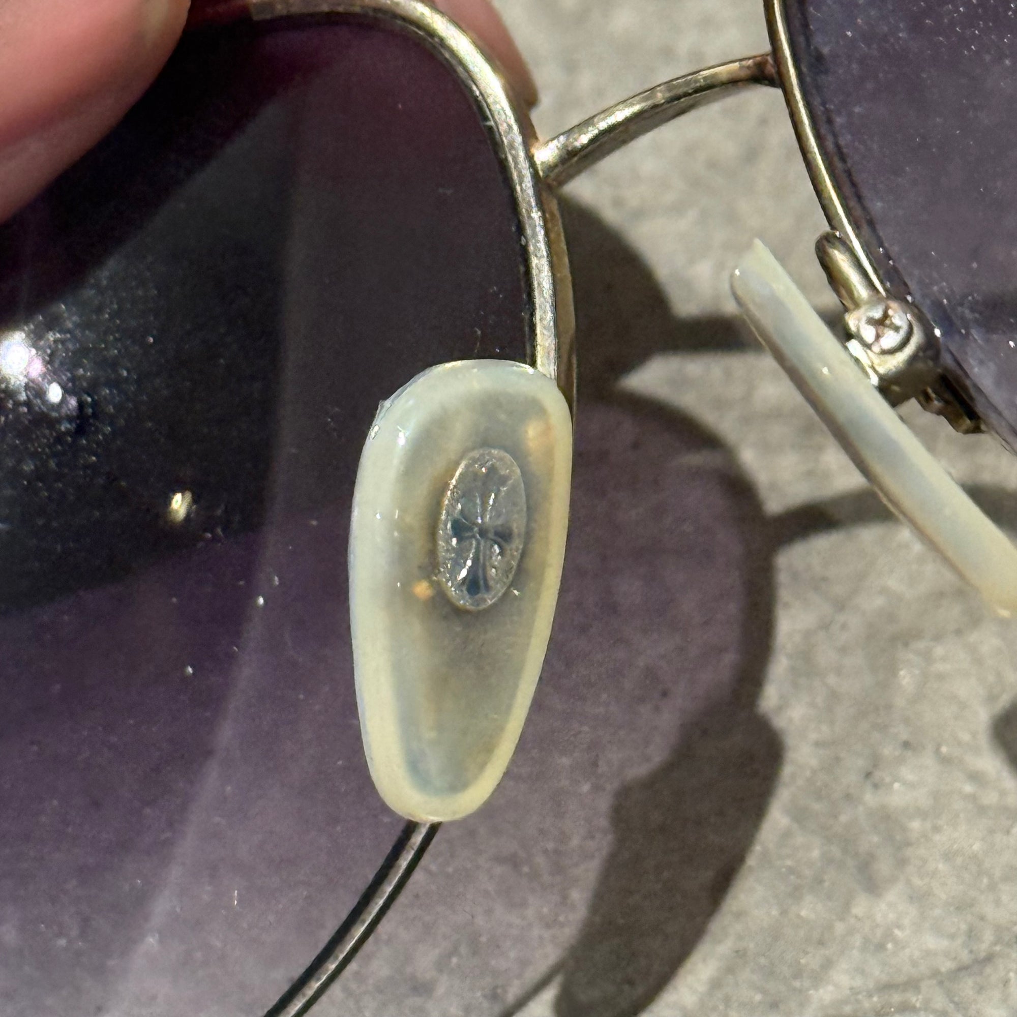 CHROME HEARTS “STAIN” VINTAGE AVIATOR SUNGLASSES ‘SILVER’