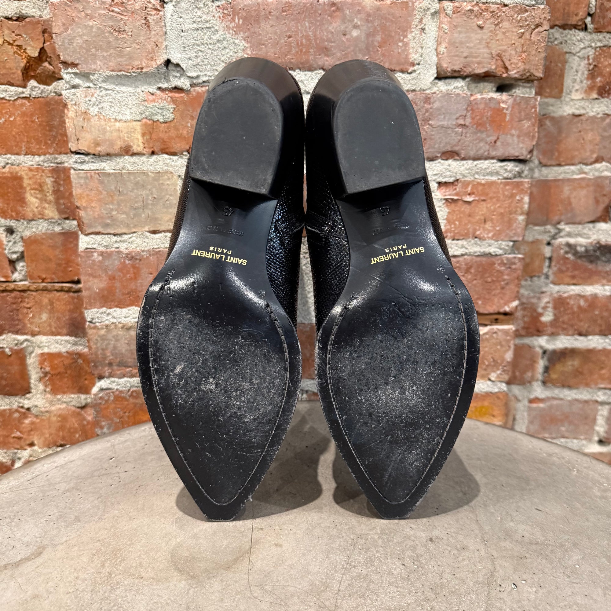 SAINT LAURENT PARIS LIZARD LUKAS BOOTS ‘BLACK’