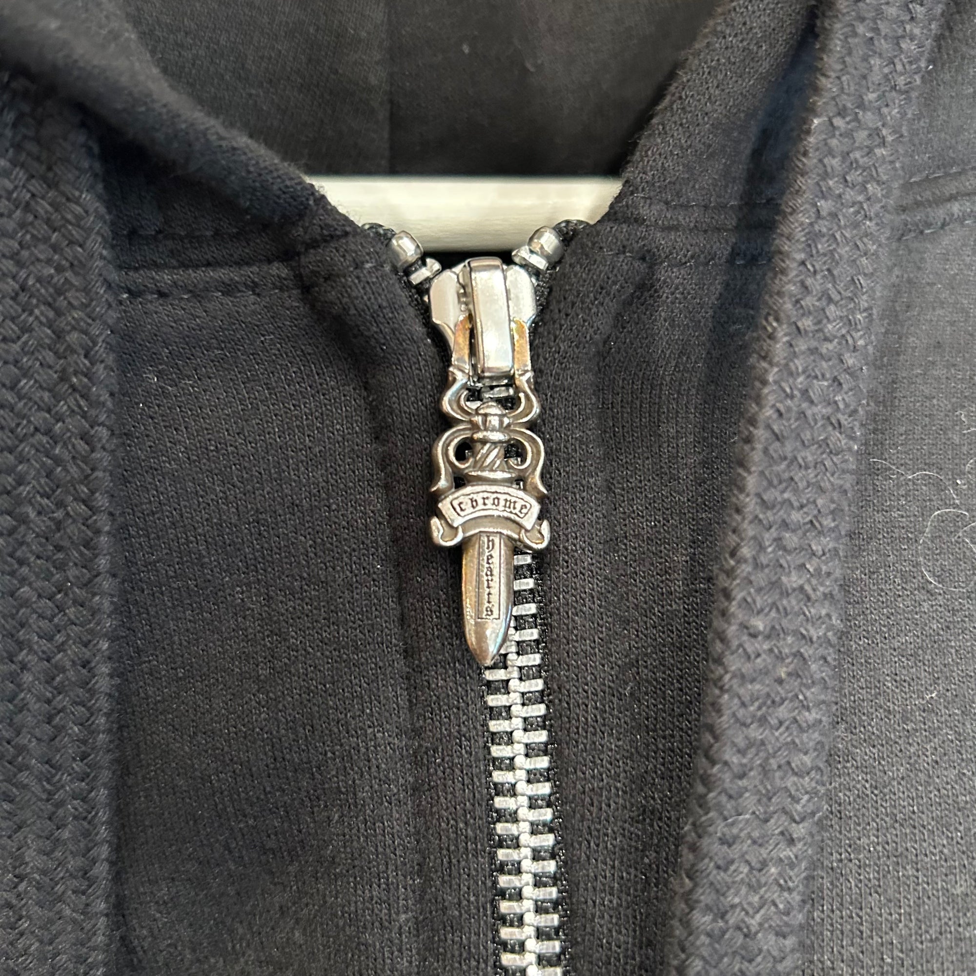 CHROME HEARTS HORSESHOE FLORAL THERMAL ZIP HOODIE ‘BLACK’