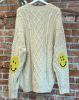 KAPITAL 5G KNIT SMILEY CARDIGAN ‘CREAM’