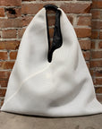 MM6 SIDE SLING REVERSIBLE BAG ‘BLACK/WHITE’