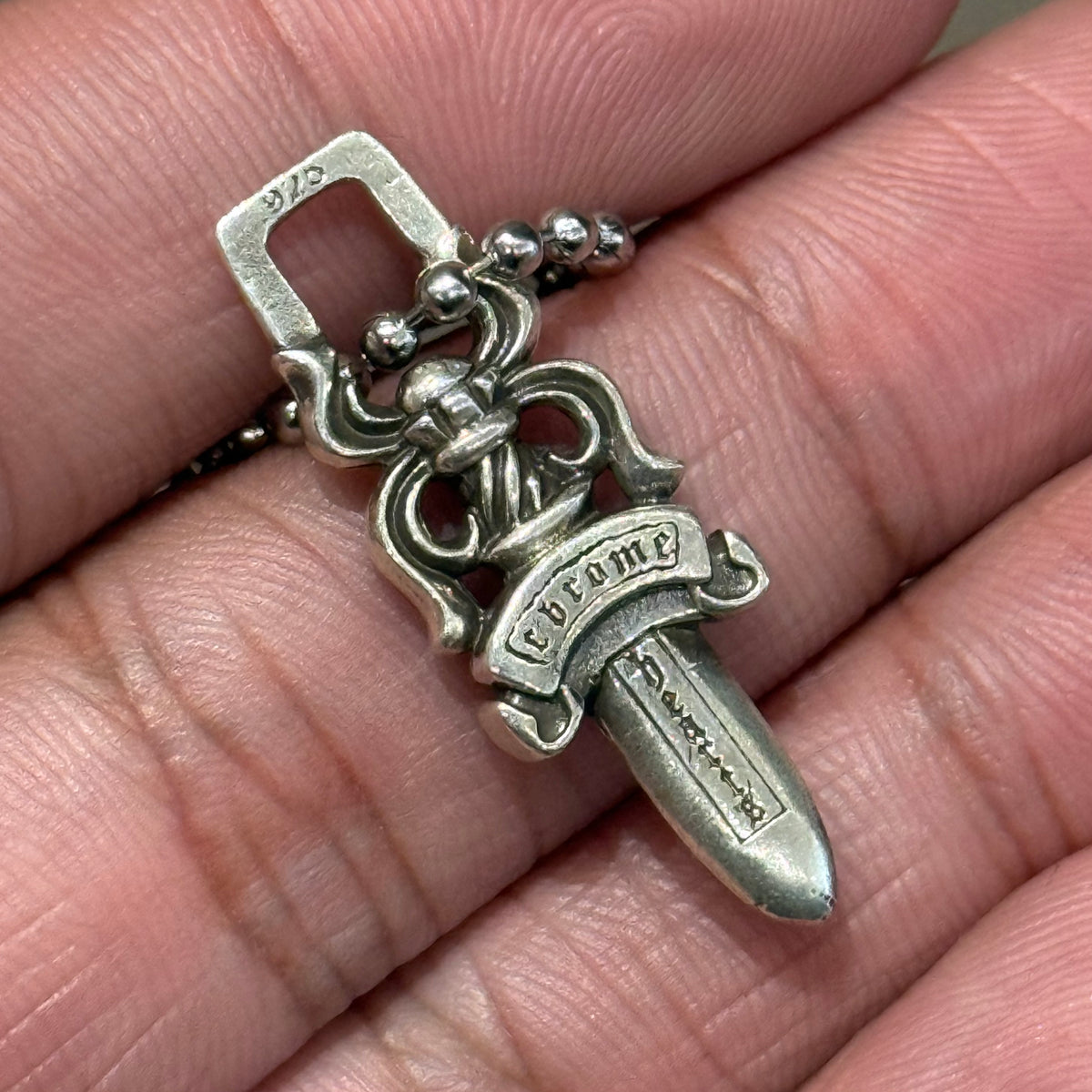 CHROME HEARTS DAGGER ZIPPER NECKLACE ‘SILVER’