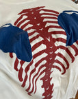 KAPITAL KOUNTRY OVERSIZED BONES TEE ‘BLUE/RED’