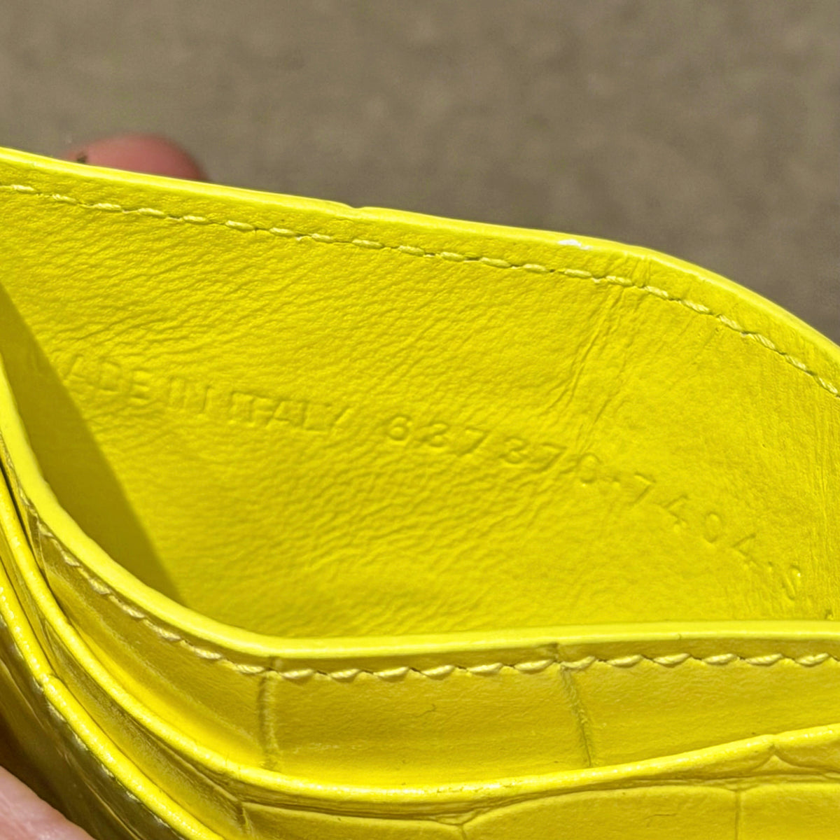 BALENCIAGA CROC BB CARD HOLDER ‘YELLOW’