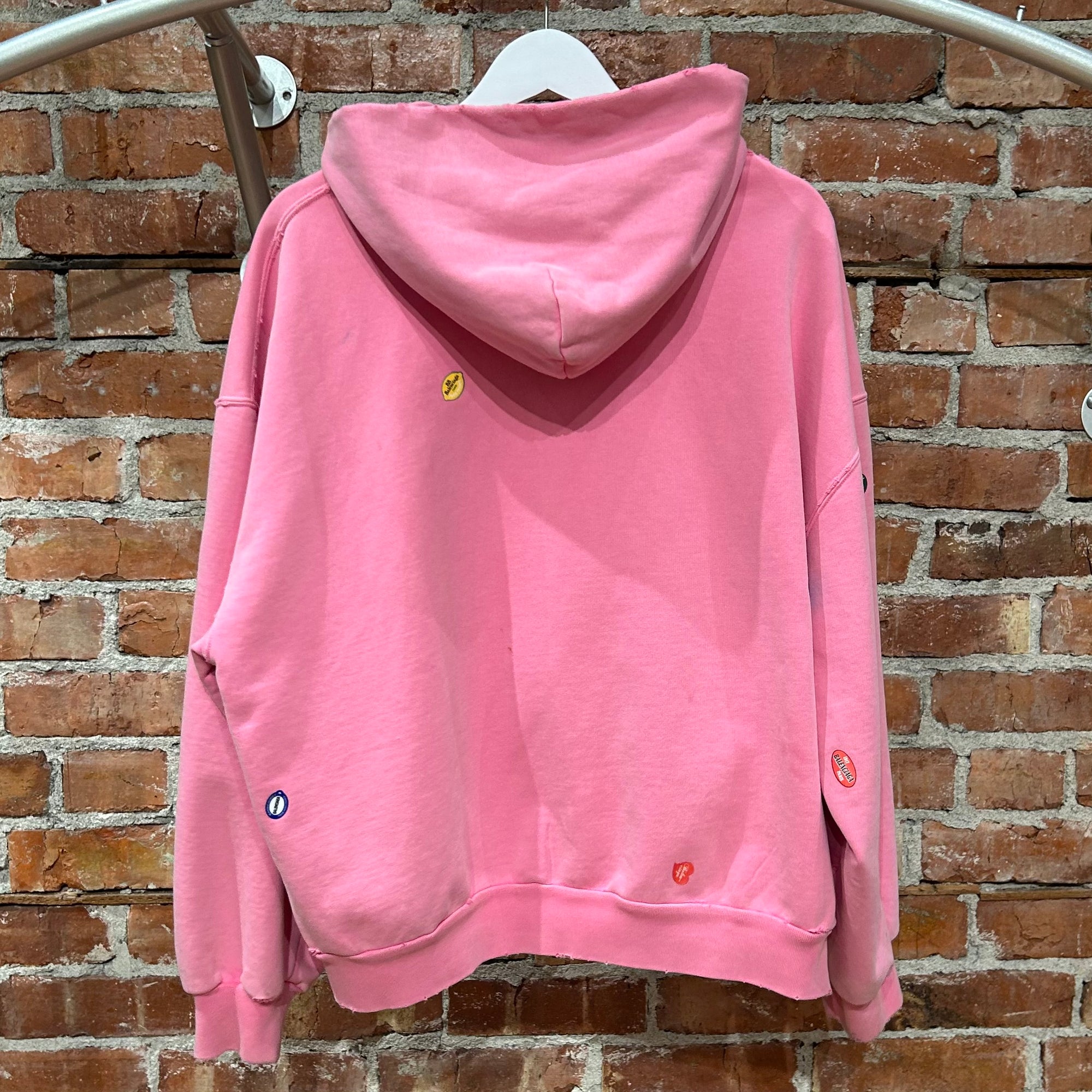 BALENCIAGA SS24 FRUITY STICKER ZIP HOODIE ‘PINK’