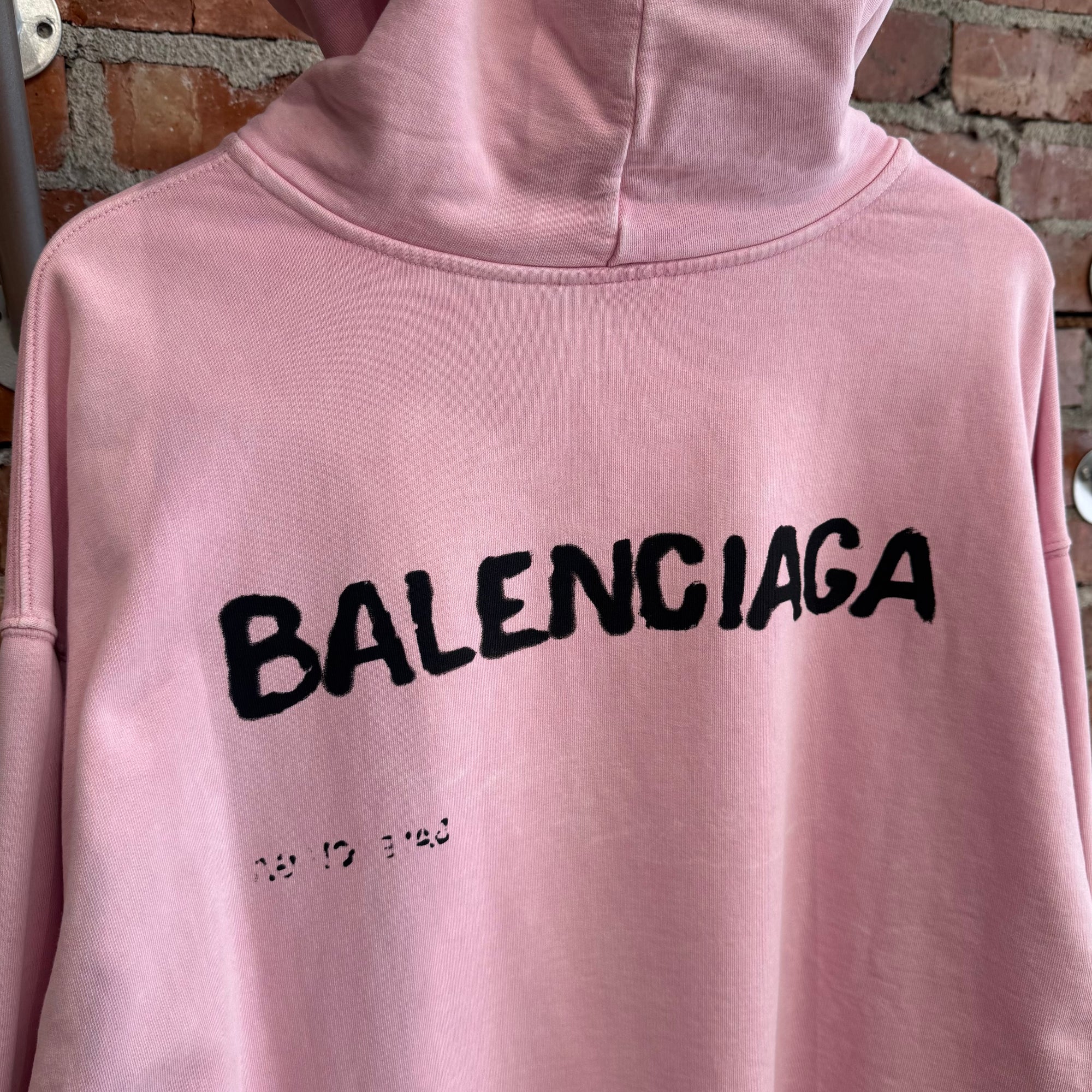 BALENCIAGA SS23 STENCIL LOGO HOODIE ‘PINK’