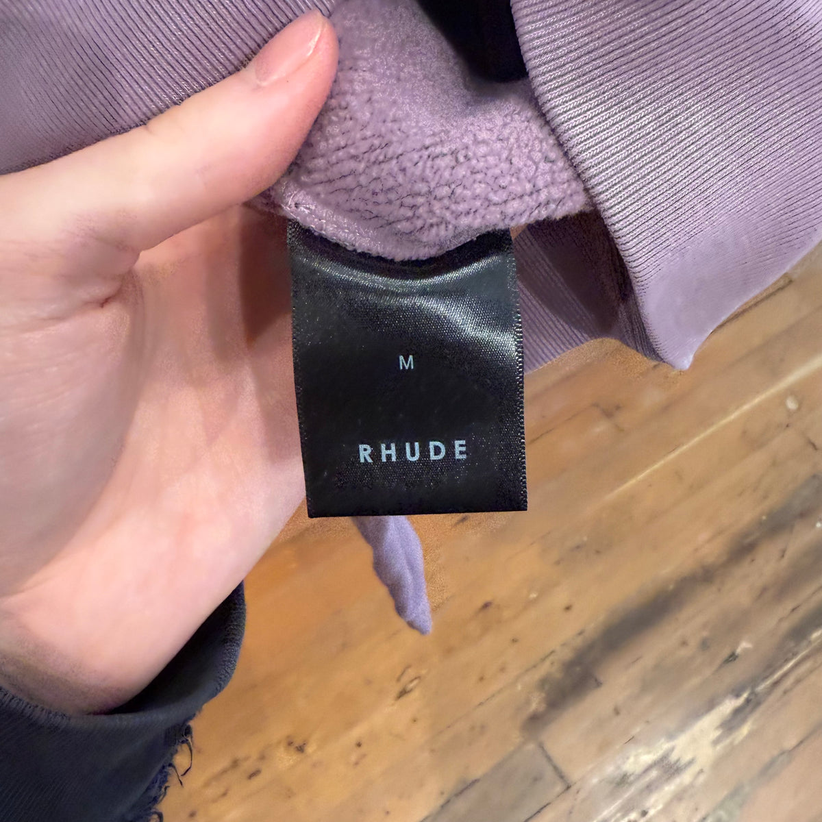 RHUDE LOGO PRINT SLOUCHY CREWNECK ‘MAUVE’
