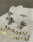 VIVIENNE WESTWOOD HEART STUD EARRINGS ‘SILVER’