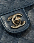 CHANEL QUILTED CAVIAR MINI WALLET BAG ON CHAIN ‘NAVY’