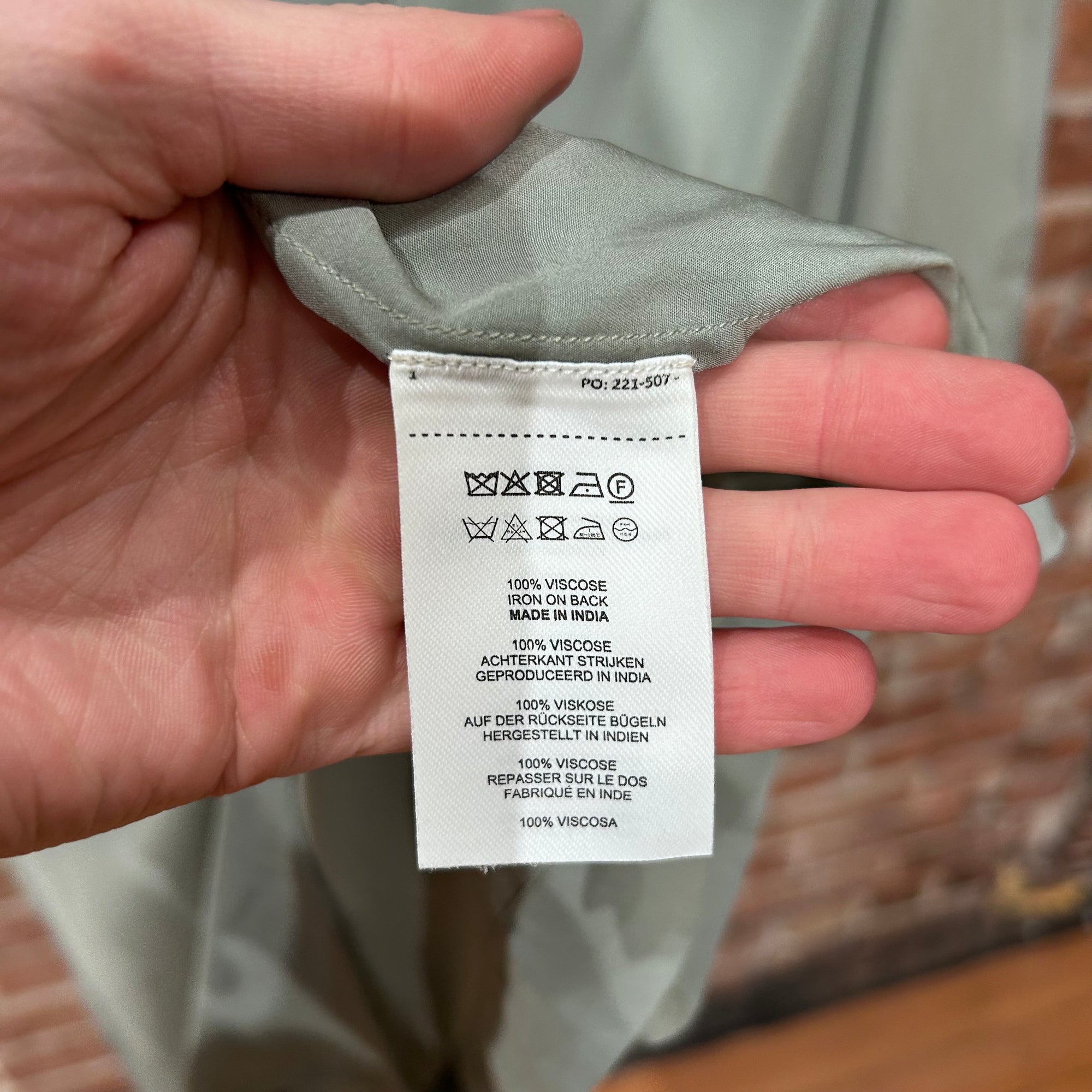 DRIES VAN NOTEN SILK STUDDED BUTTON TOP SHIRT 'GHOST'