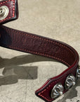 CHROME HEARTS CROSSBALL LEATHER BRACELET ‘OX BLOOD’