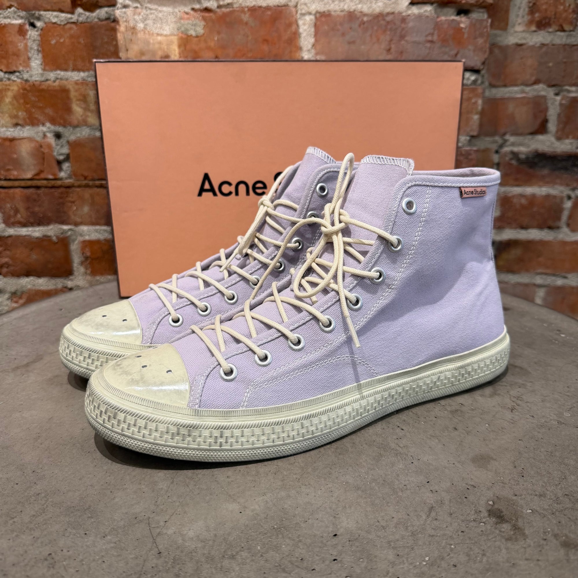 ACNE STUDIOS HIGH TOP CANVAS SNEAKERS ‘LAVENDER’
