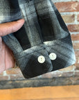 NUMBER (N)INE COTTON TWILL OMBRÉ CHECK FLANNEL HOODIE SHIRT