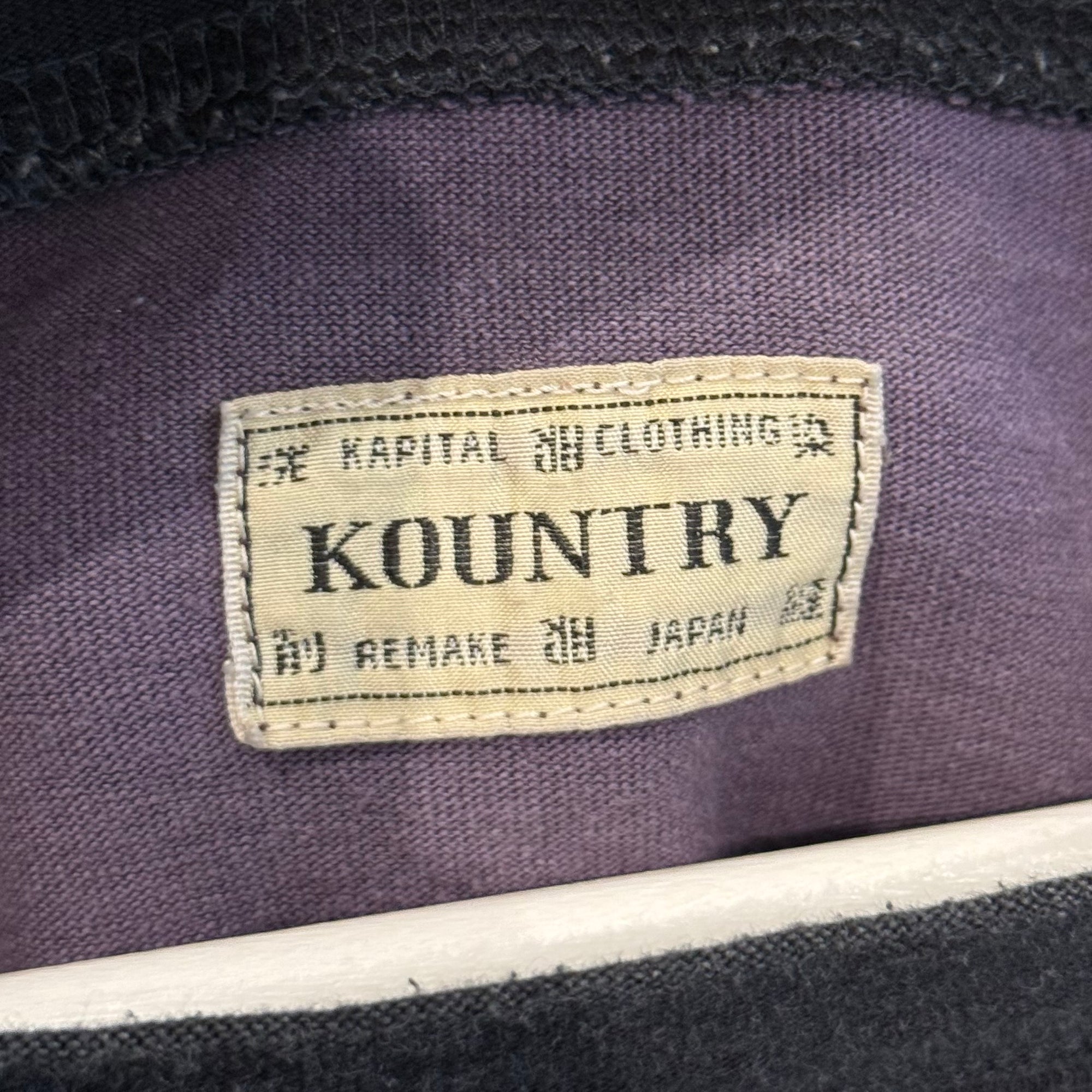 KAPITAL TWO TONE SKELETON TEE 'BLACK/PURPLE'