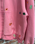 BALENCIAGA SS24 FRUITY STICKER ZIP HOODIE ‘PINK’