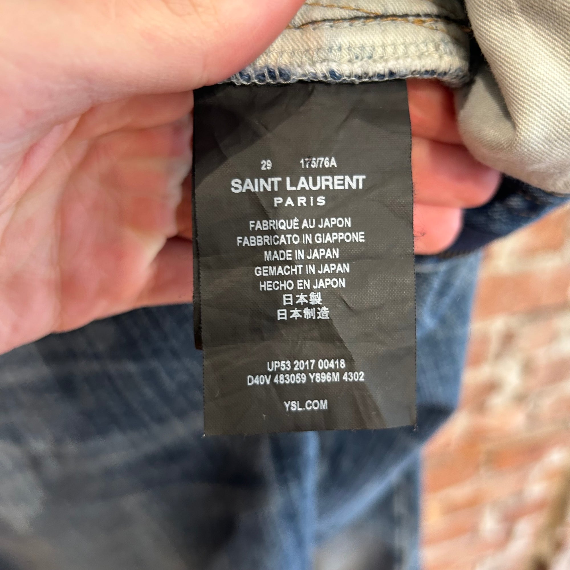 SAINT LAURENT AW16 UNIVERSITÉ PATCH D02 DENIM ‘BLUE’