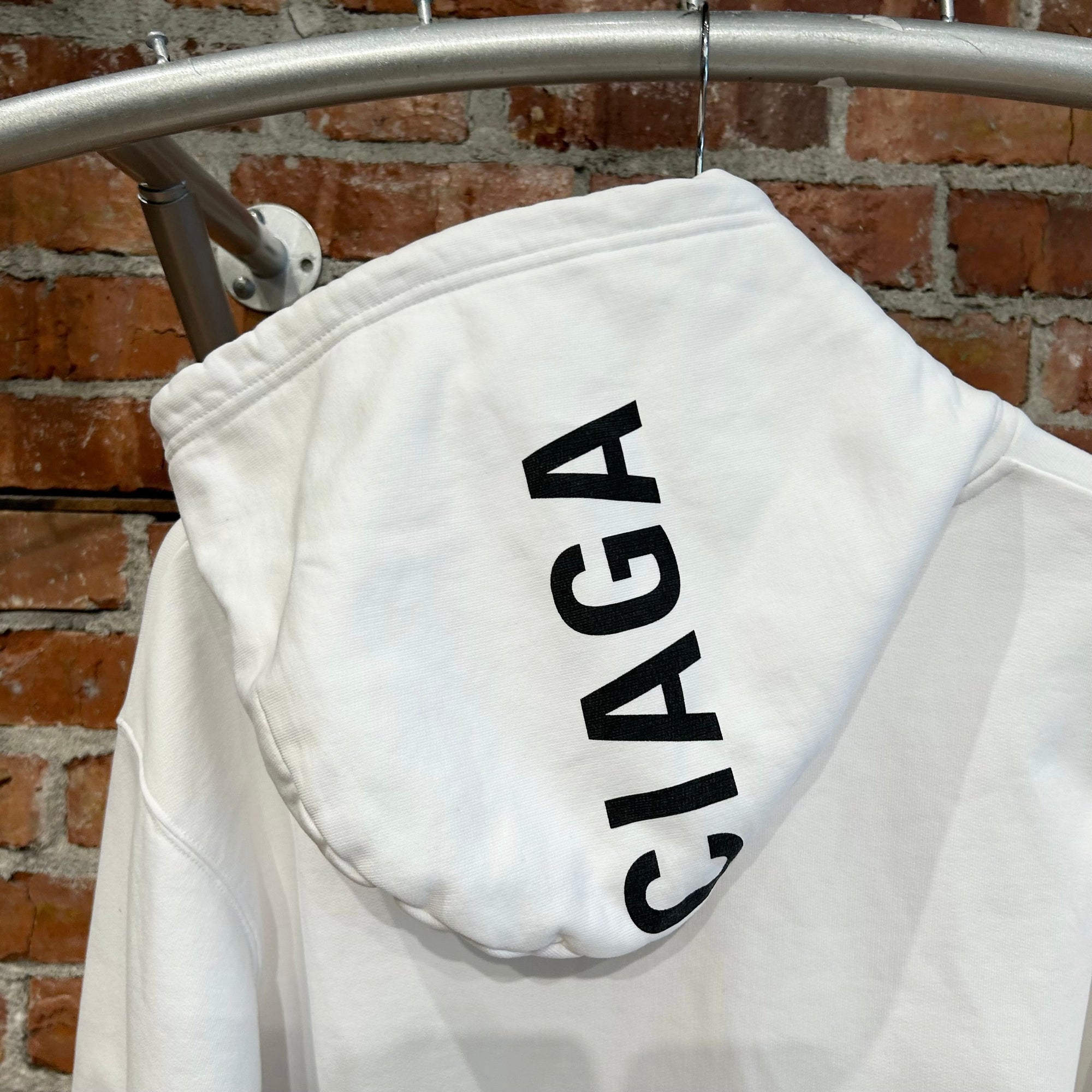 BALENCIAGA FW17 HOOD PRINT LOGO HOODIE ‘WHITE’