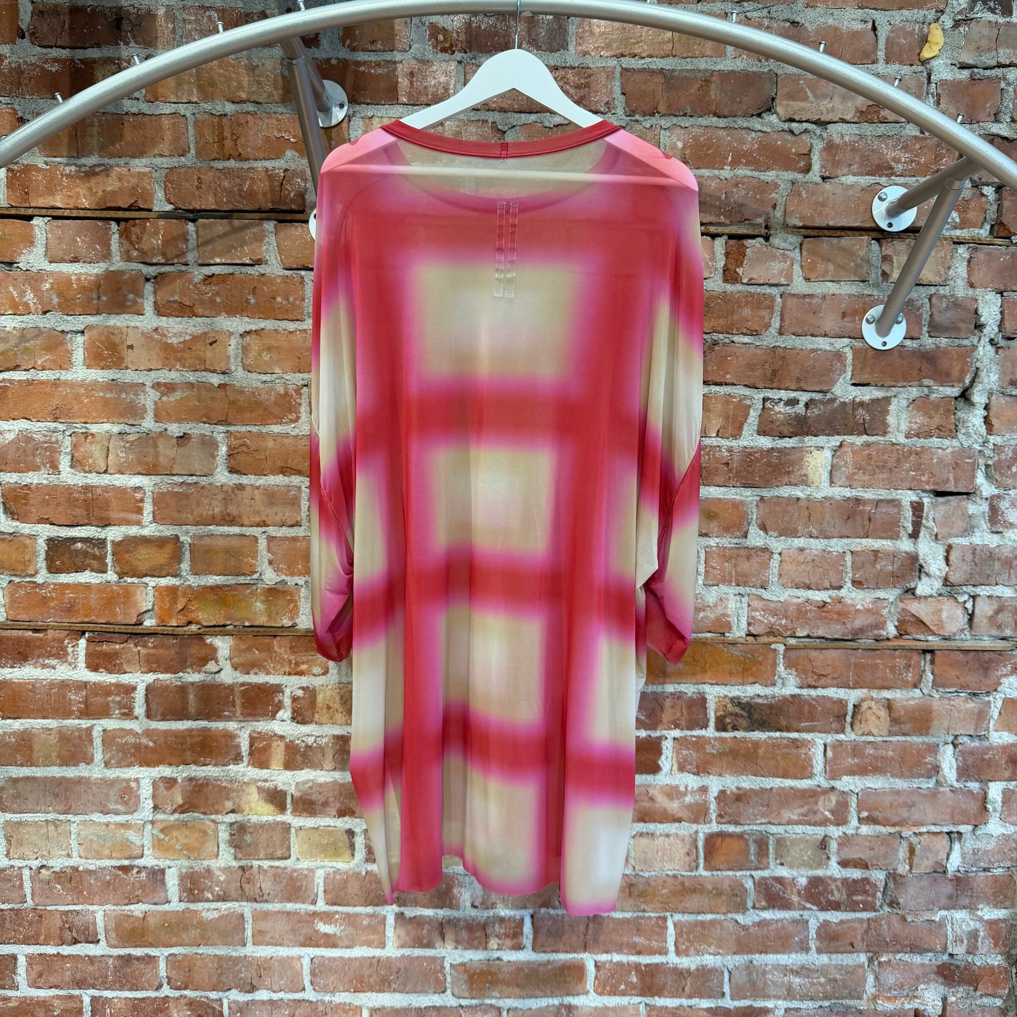 RICK OWENS SS23 EDFU PRINTED CUPROBLEND JERSEY TEE ‘FUCHSIA’