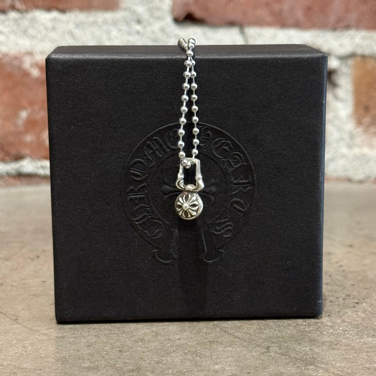 CHROME HEARTS CROSS BALL ZIPPER NECKLACE ‘SILVER’