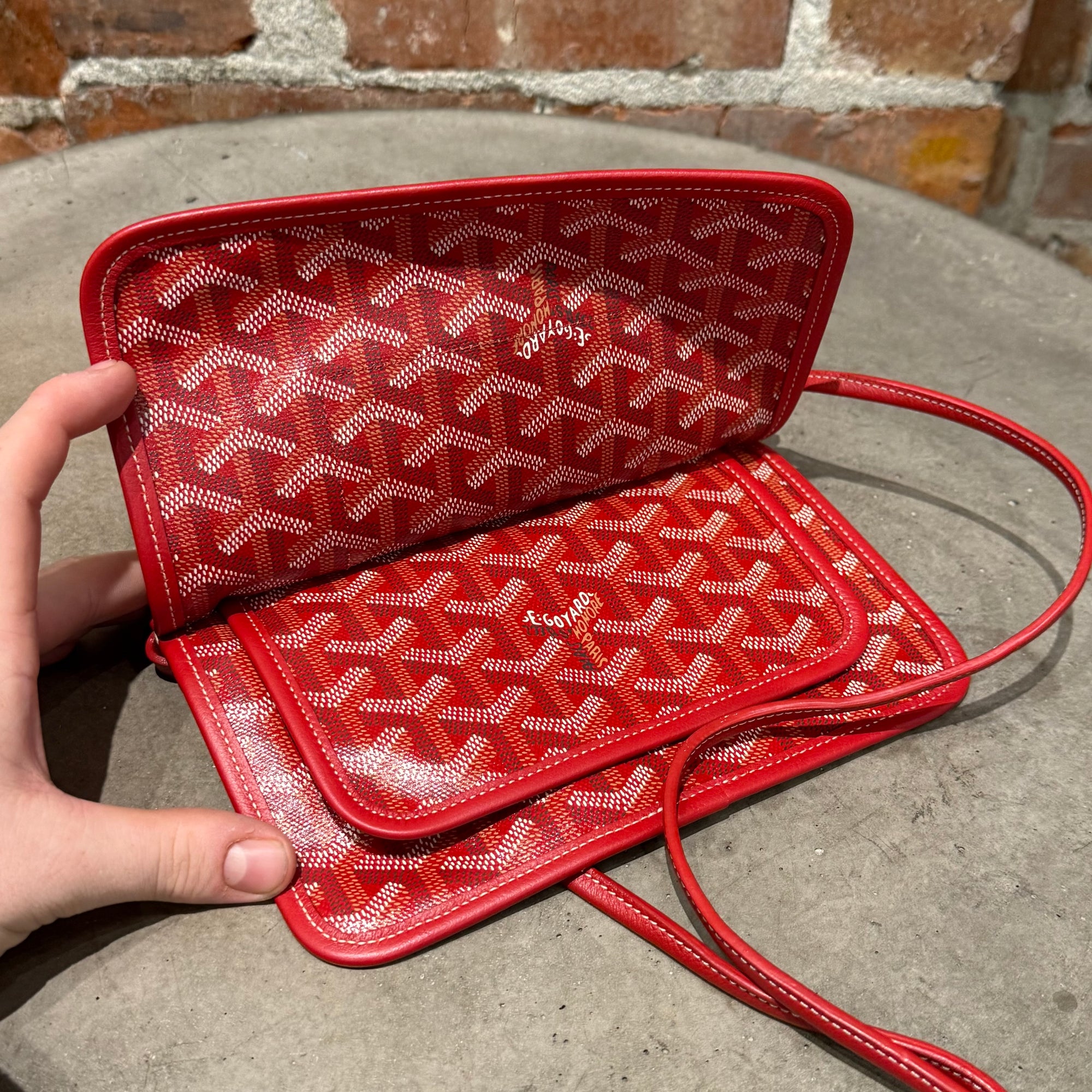 GOYARD 2019 GOYARDINE PLUMET CROSSBODY BAG ‘RED’