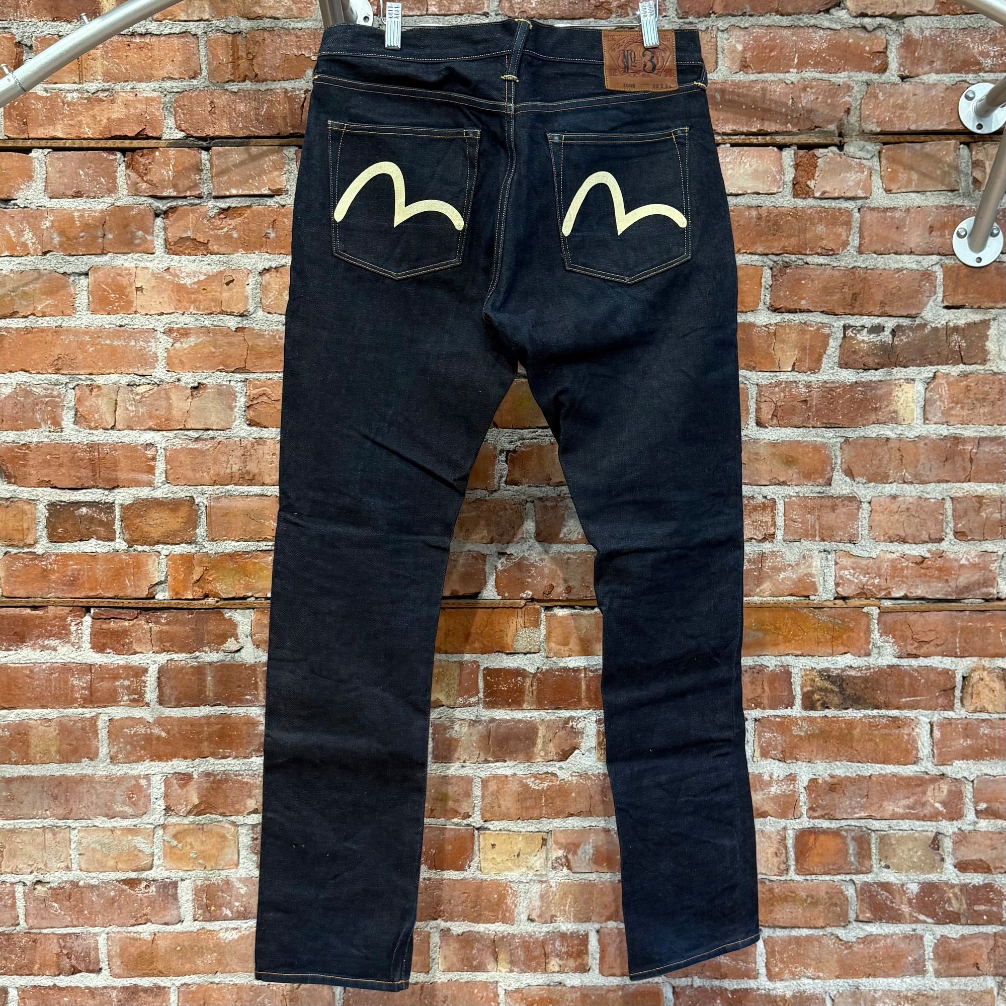 EVISU LOT 2008 THIN GULL SLIM STRAIGHT DENIM ‘INDIGO/IVORY’
