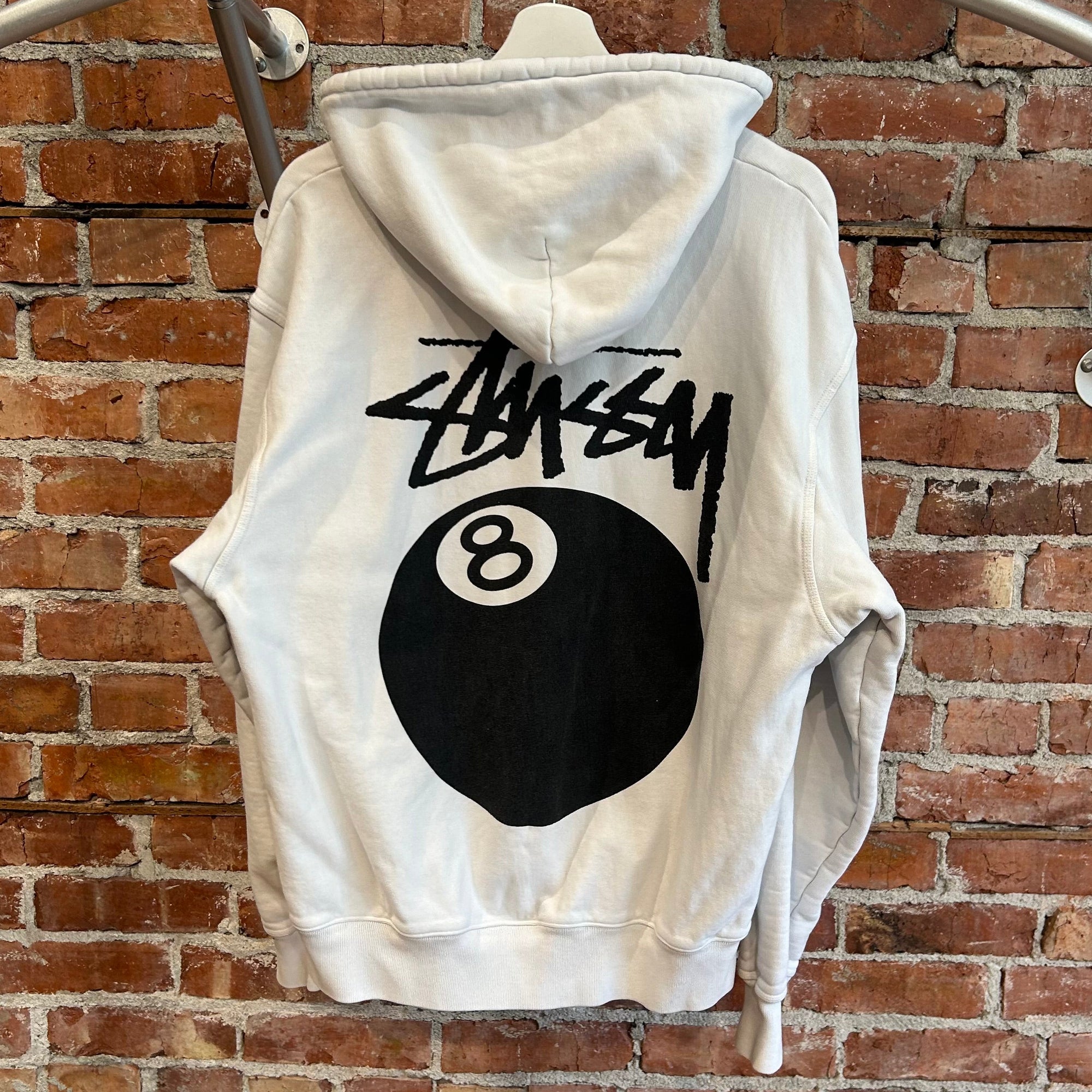 STUSSY 8-BALL PULLOVER HOODIE ‘WHITE’