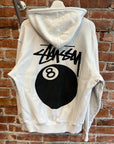 STUSSY 8-BALL PULLOVER HOODIE ‘WHITE’