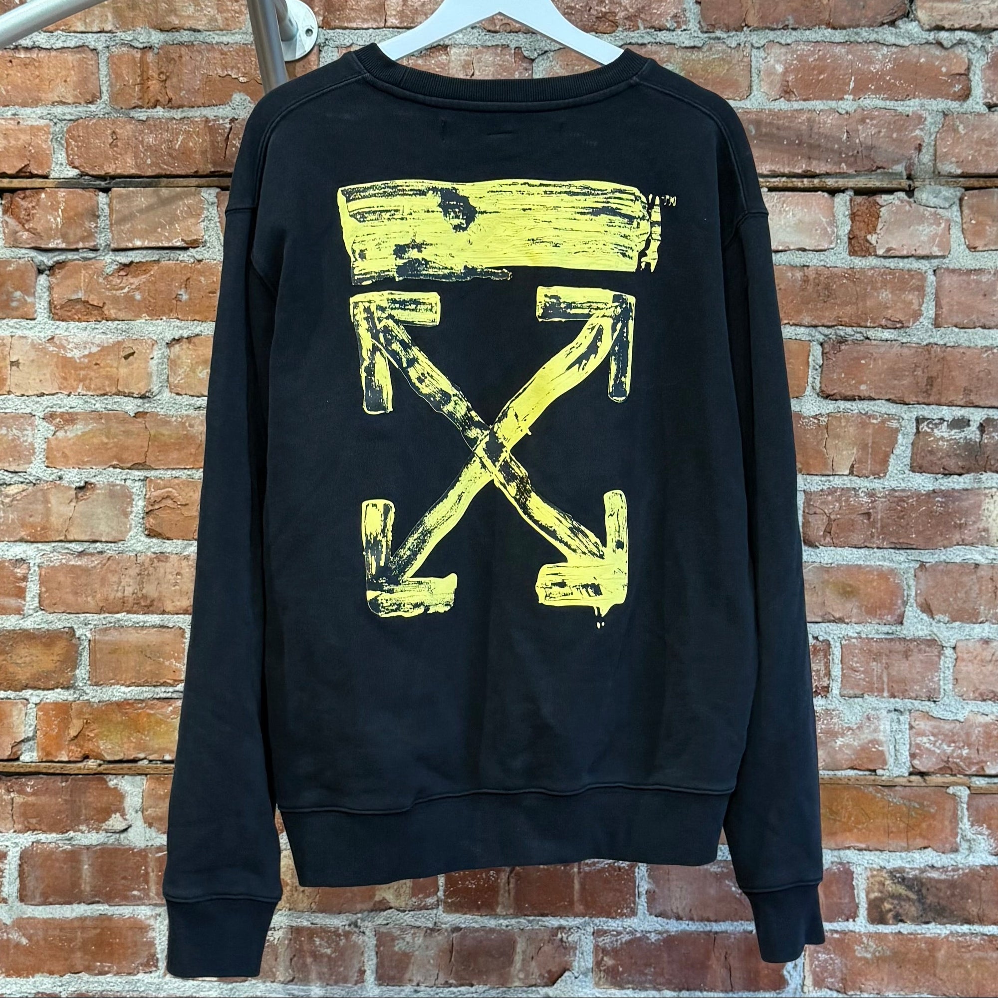 OFF-WHITE FW18-19 CONSTURCTION LOGO CREWNECK ‘BLACK’