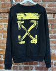 OFF-WHITE FW18-19 CONSTURCTION LOGO CREWNECK ‘BLACK’