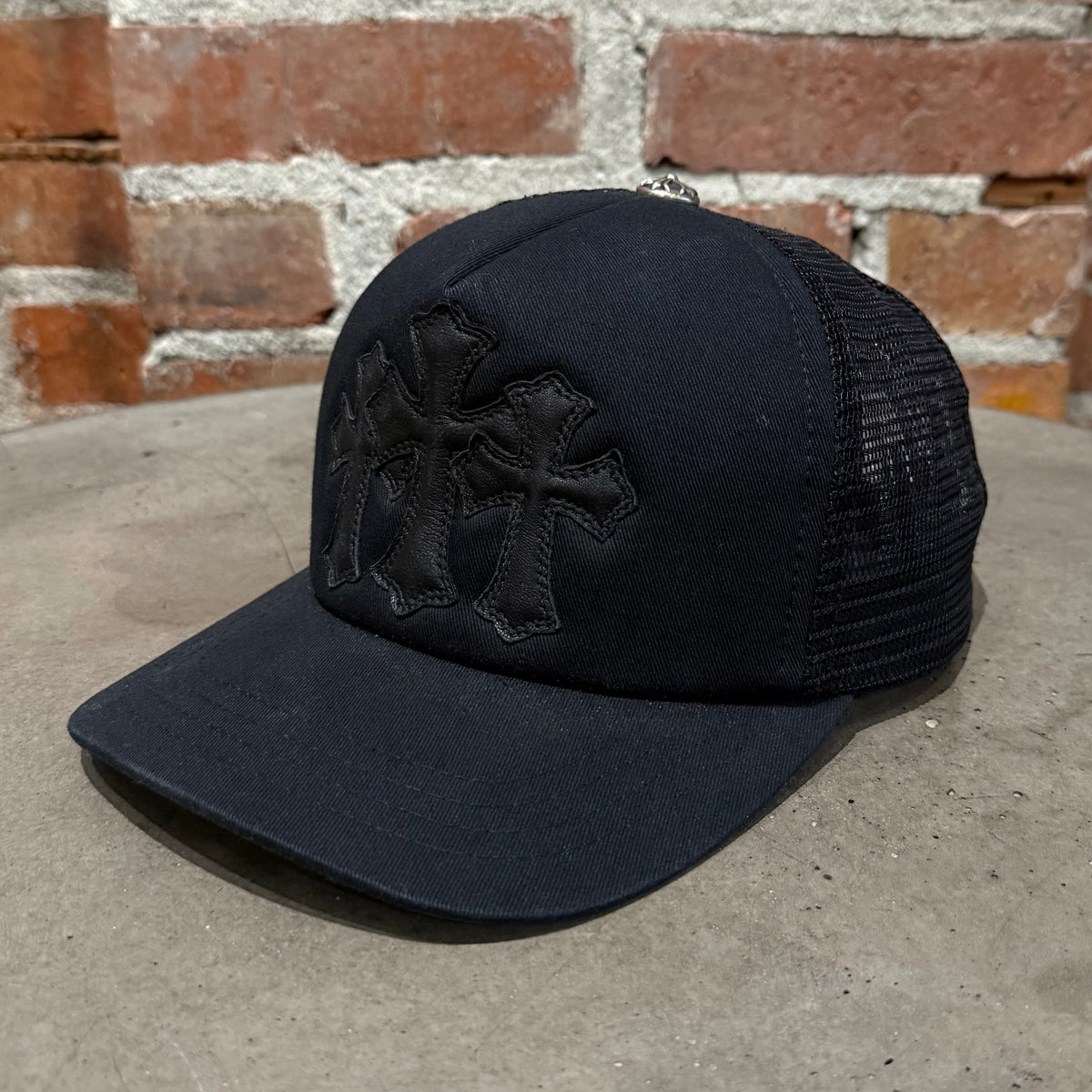 CHROME HEARTS TRIPLE CROSS TRUCKER HAT ‘BLACK’