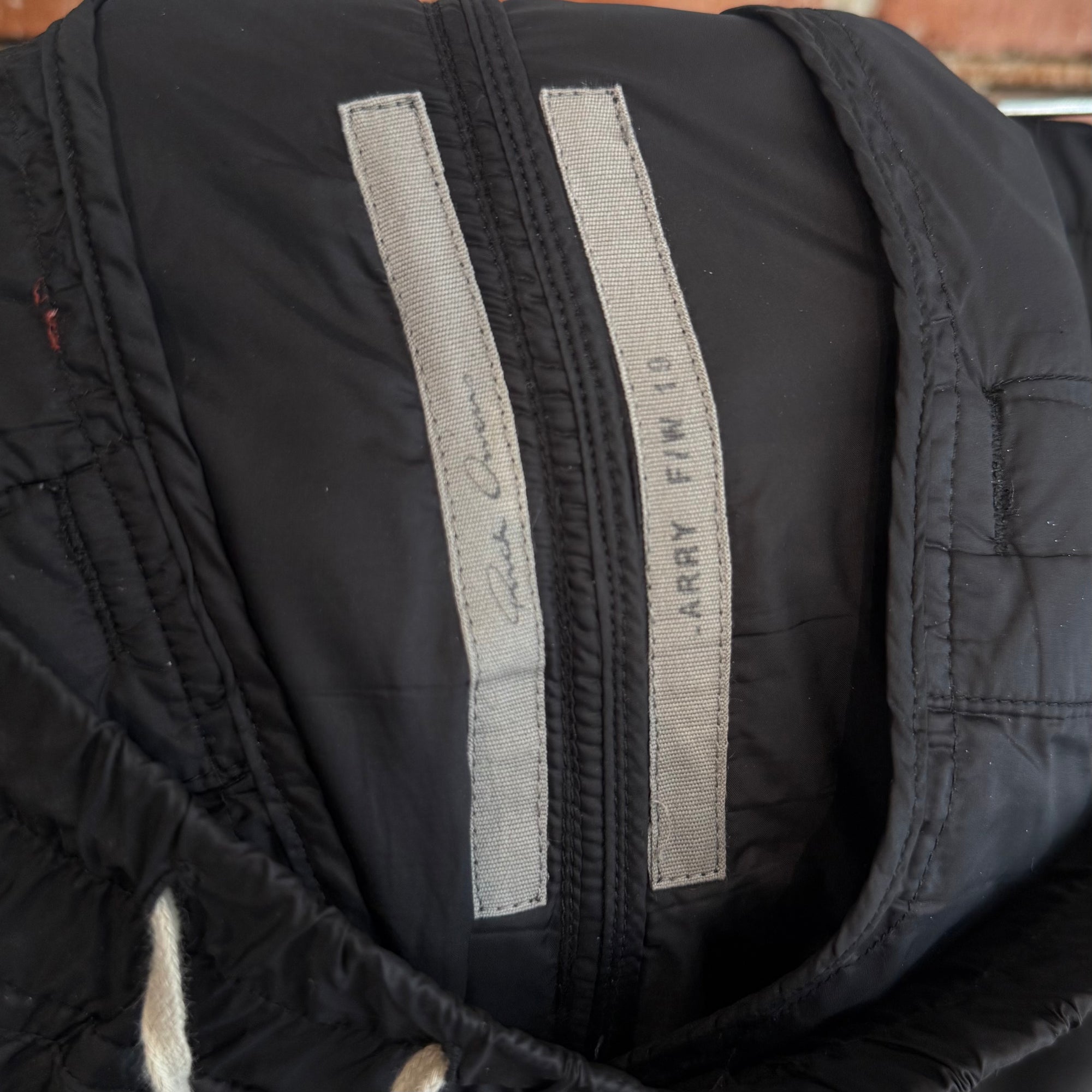 RICK OWENS FW19 LARRY NYLON TRACK PANTS ‘BLACK’