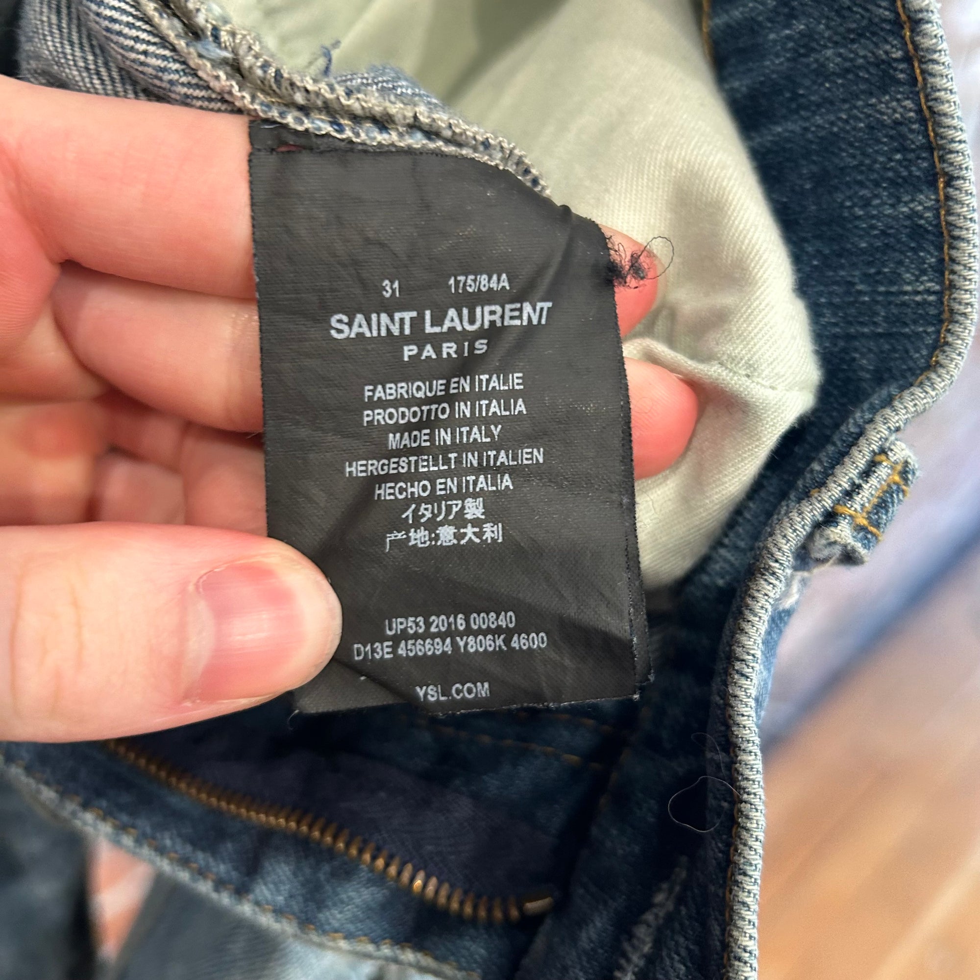 SAINT LAURENT SS16 HEDI STUDDED D02 DENIM ‘BLUE’