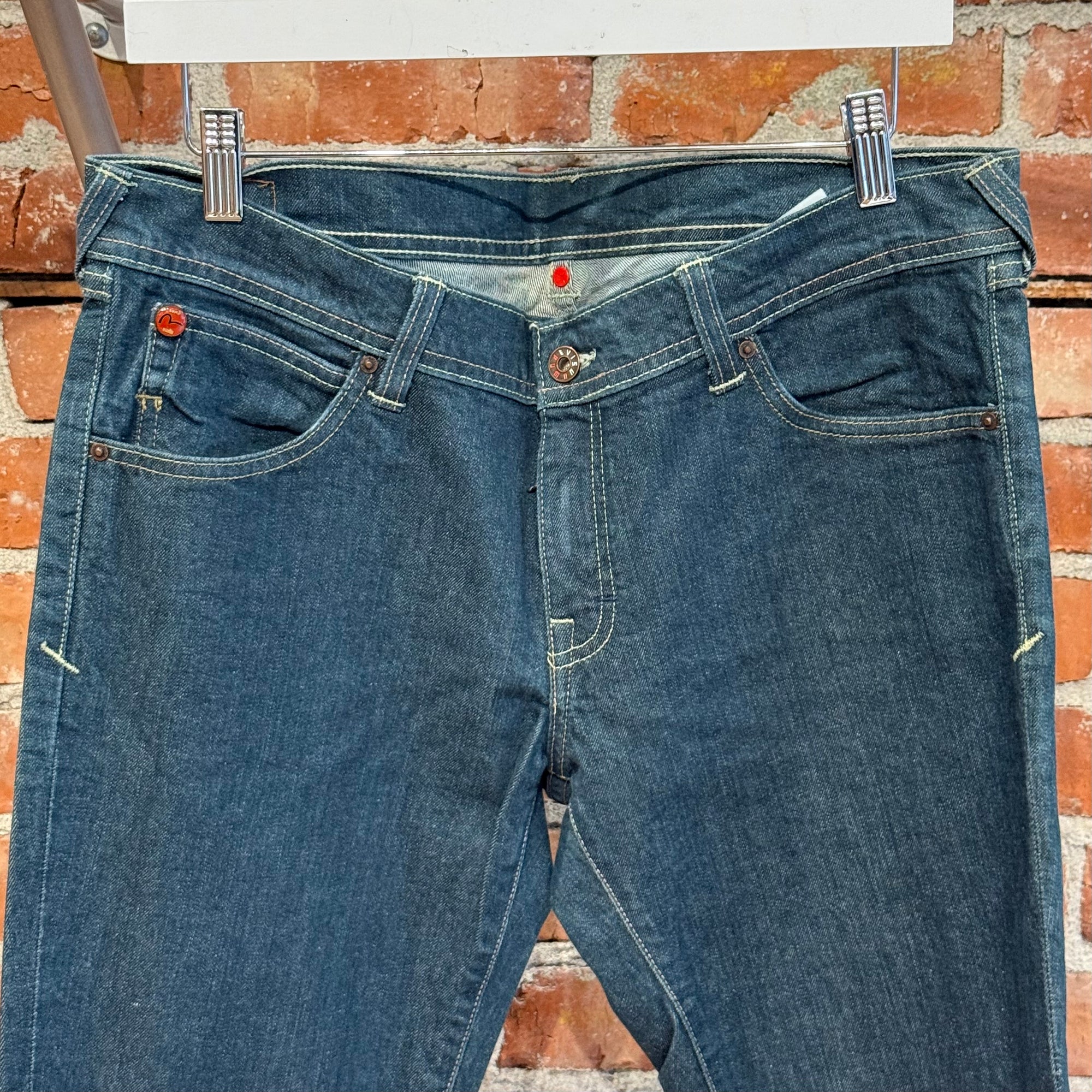 EVISU X PUMA LOW-RISE BOOTCUT DENIM ‘INDIGO/MINT’