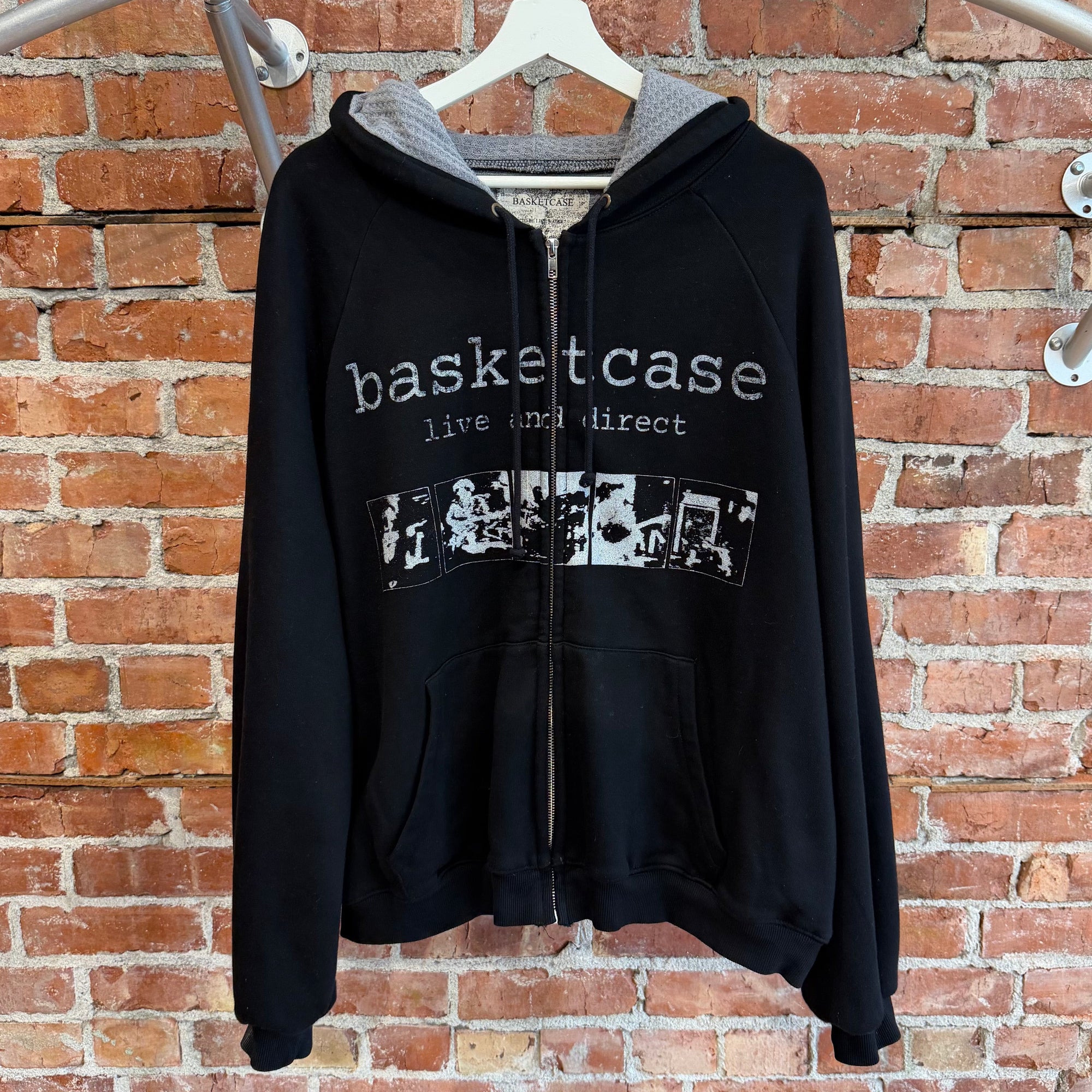 BASKETCASE LIVE AND DIRECT THERMAL LINED ZIP HOODIE ‘BLACK’