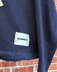 JIL SANDER LOGO PATCH DRAWSTRING HOODIE ‘INDIGO’