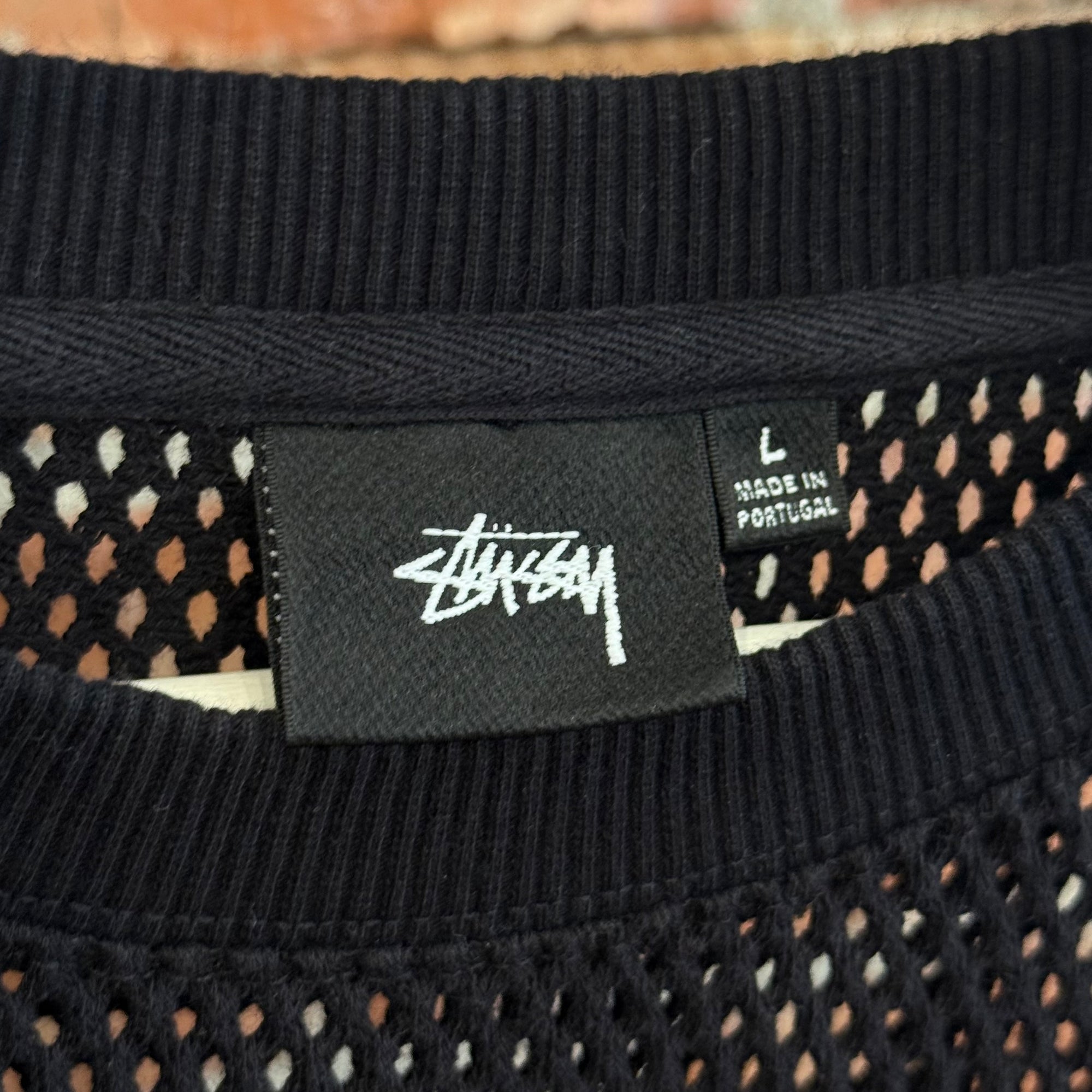 STUSSY WORKGEAR MESH JERSEY TEE ‘BLACK’