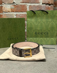 GUCCI MONOGRAM SNAKE BELT ‘TAN’