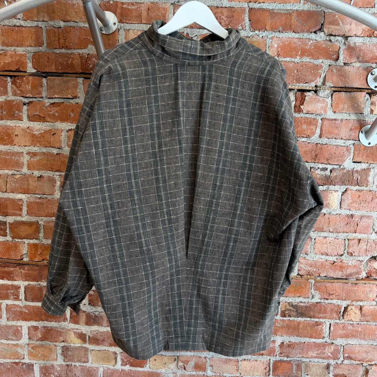 ISSEY MIYAKE HIGH COLLAR FLANNEL PULLOVER ‘MULTI’