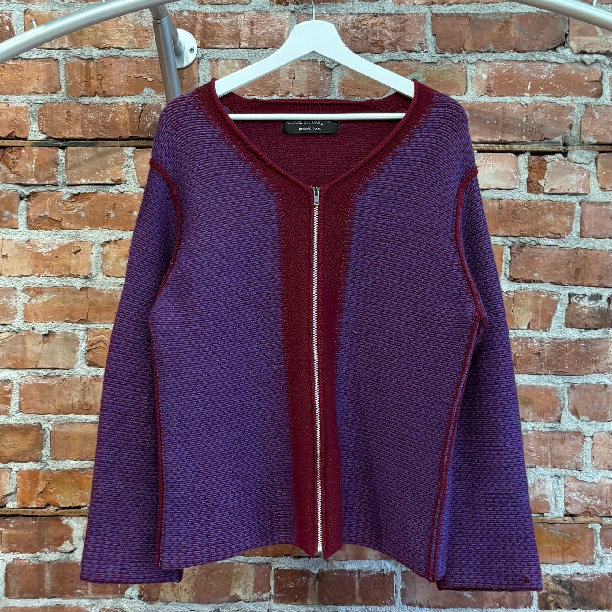 COMME DES GARÇON HOMME PLUS AD1999 ZIP CARDIGAN ‘PLUM’