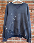 RUSSELL ATHETLIC 90S VINTAGE THRASHED PAINTER CREWNECK ‘FADED NAVY’