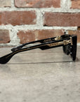 CHROME HEARTS 18K GOLD BOX OFFICER SUNGLASSES ‘BLACK’