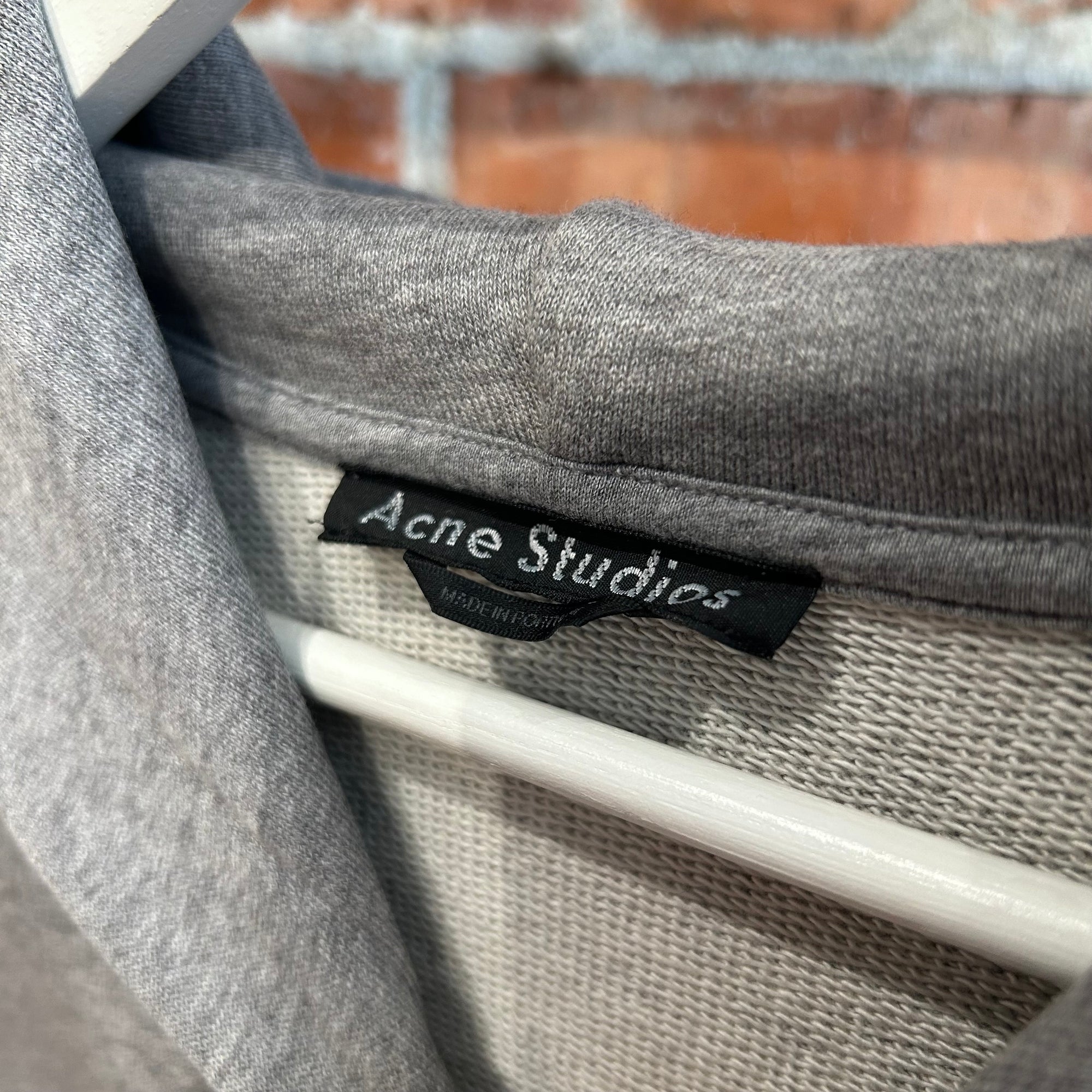 ACNE STUDIOS MELANGE FACE PATCH HOODIE ‘GREY’