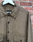 EVAN KINORI TUMBLED LINEN BIG SHIRT ‘BROWN’