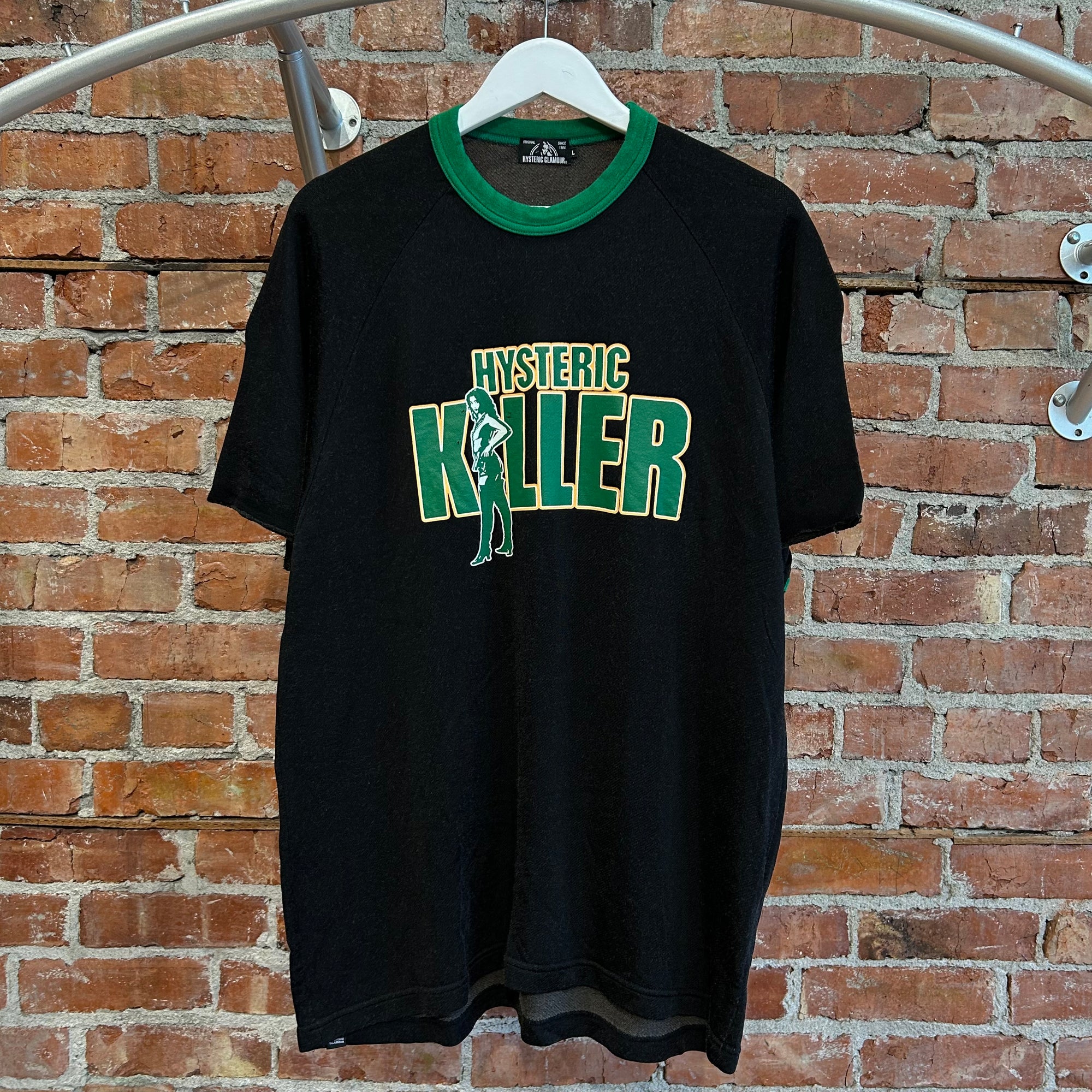 HYSTERIC GLAMOUR KILLER RINGER TEE 'BLACK/GREEN'
